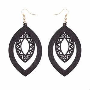 Wooden Handmade Dangle Earrings